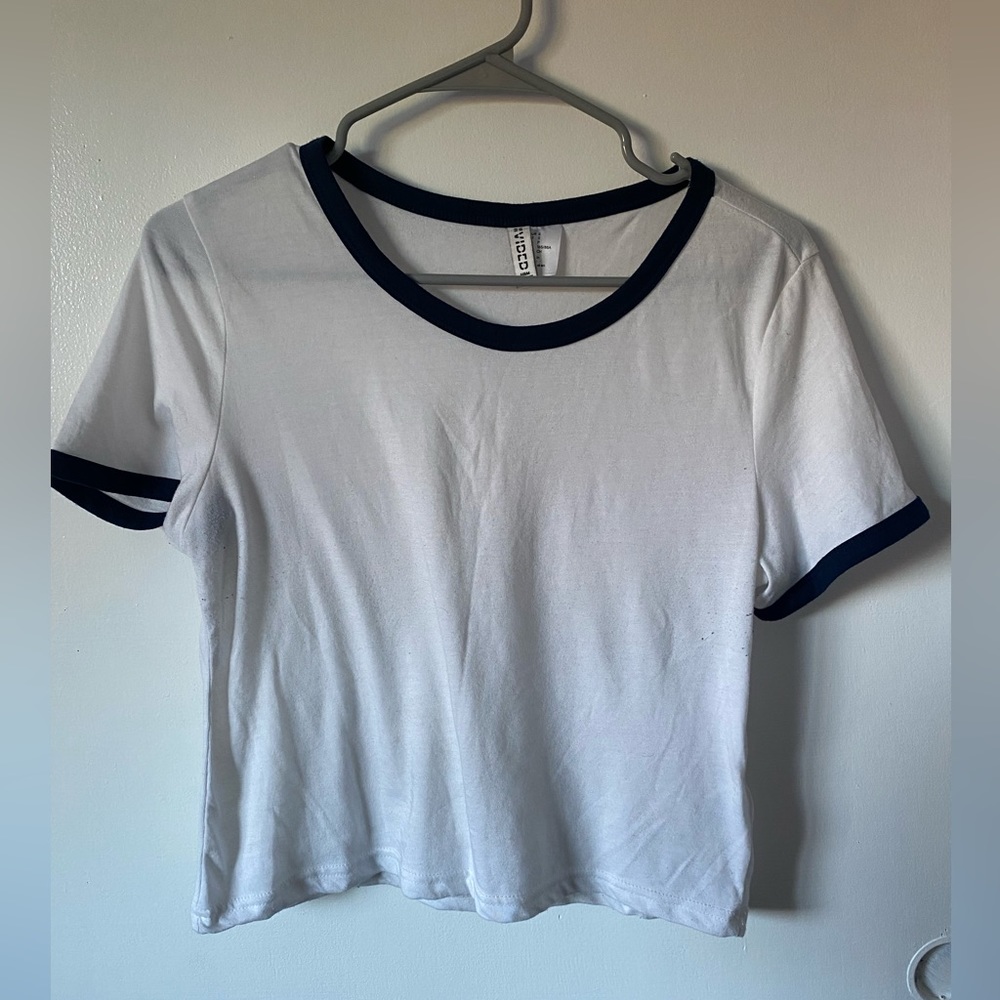 🔵 H&M Cropped Ringer Tee - Picture 2 of 6